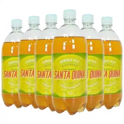 6 Santa Quina Agua Tonica Ginger Ale X 1 Litro. Dpm