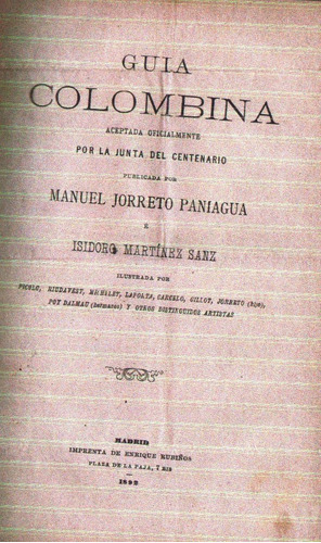 Guia Colombina Manuel Jorreto Paniagua 1892