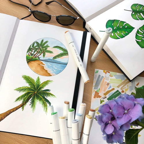 Arte De Capa Dura Do Caderno Ohuhu Marker Sketchbook Pads