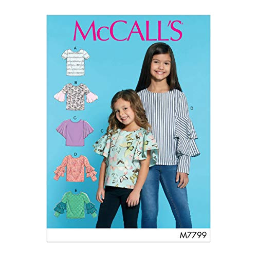 Patrón Mccall's M7799 Blusa Niña, Tallas 7-14, Blanco