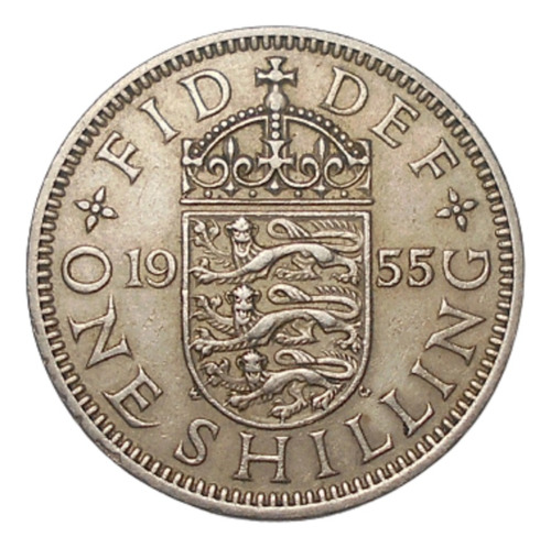 Gran Bretaña  One Shilling 1955 - Km#904 - Elizabeth Il