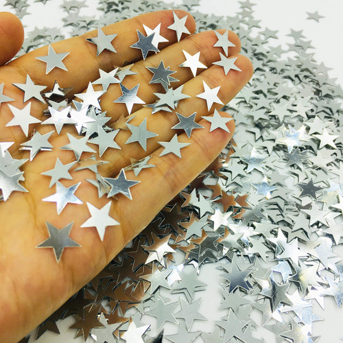 Glitter Confetti Estrellas Plateadas 45gr