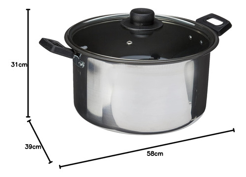 Olla Antiadherente Con Tapa De Vidrio 24 Cm