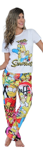 Pijama Pantalón Sublimado De Los Simpsons Para Dama