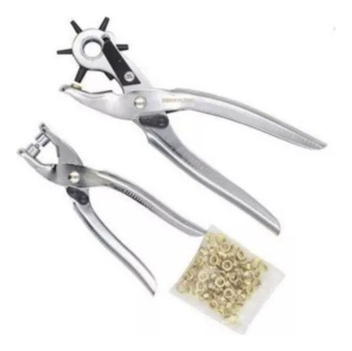 Kit Pinza De Colocar Ojales Alicate Sacabocado Y Ojalillo