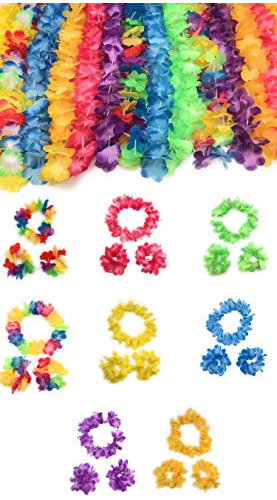 Leis De Fiesta Hawaiana De 60 Piezas Incluye Un Collar,...