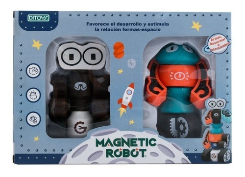 Magnetic Robot Cascos Blan Y Marrón Ditoys 2406