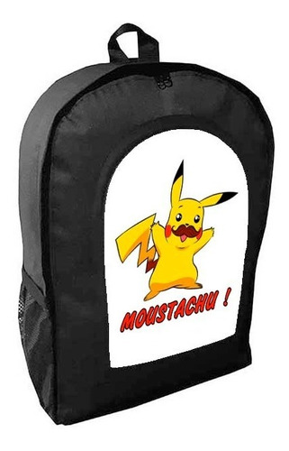 Mochila Negra Pikachu Adulto / Escolar E39