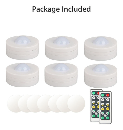 Set De 6 Luces Led Inalámbricas, 4000k, Para Cocina, Bajo