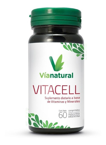 Imagen 1 de 3 de Vitacell Via Natural 60 Comp Energía Concentración Memoria