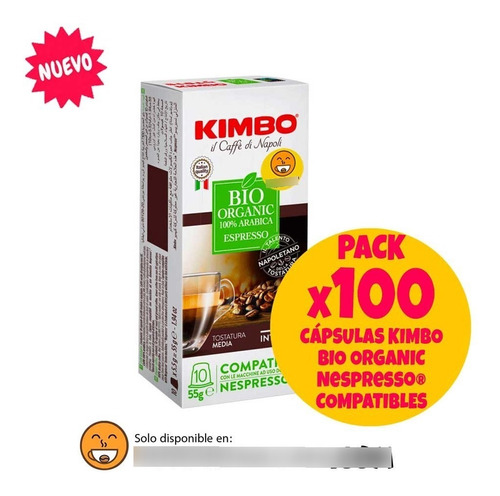 Pack 100 Cápsulas Kimbo Bio- Organic Nespresso® Compatibles 