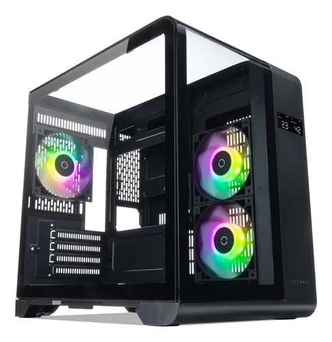 Gabinete Tecware Arc M M-atx Doble Camara Vidrio Curvo + Lcd