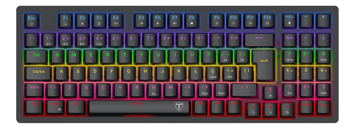 Teclado Mecânico Gamer T-Dagger Holysword Sem Fio com Switch Marrom e Iluminação Rainbow Preto no Mercado Livre