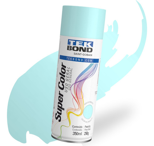 Tinta Spray Super Color Uso Geral 350ml Azul Claro Tekbond