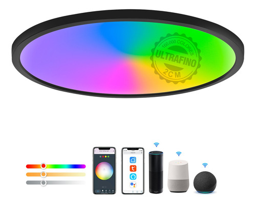 Lámpara De Techo Inteligente Tuya Wifi Bluetooth Rgbcw 24w