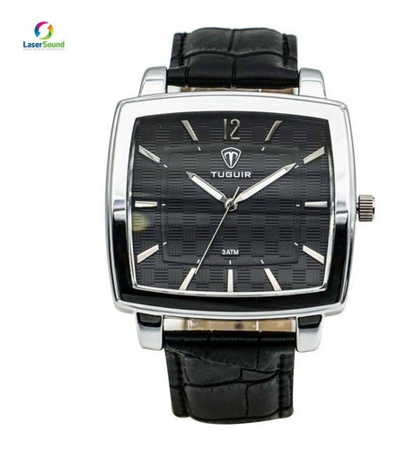 Relógio Masculino Tuguir 5436g Prata E Preto C/ Garantia Nf