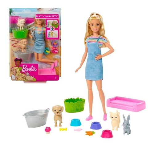Barbie Set Baño De Mascotas Mattel