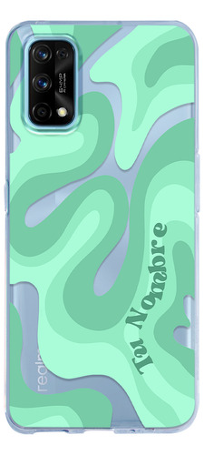 Funda Para Realme Para Mujer Curvas Verdes Con Tu Nombre