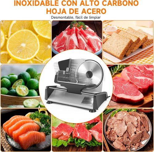 Rebanadora Cortador 7.5in Eléctrica De Carne Jamon 1 A 15mm