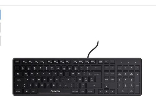 Teclado Alámbrico Quaroni Modelo TAQ01 con Conexión USB Teclado Estándar QWERTY en Español Latinoamericano y Teclado Numérico al Costado en Color Negro