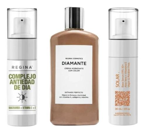 Set Maquillaje Verano Sunny Regina Serum + Diamante + Solar