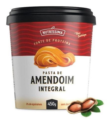 Pasta De Amendoim Integral Lisa Zero 450g Nutríssima