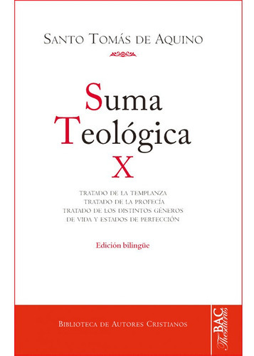 Suma Teológica X, De Santo Tomás De Aquino. Editorial Bac - Biblioteca De Autores Cristianos, Tapa Dura En Español, 2016