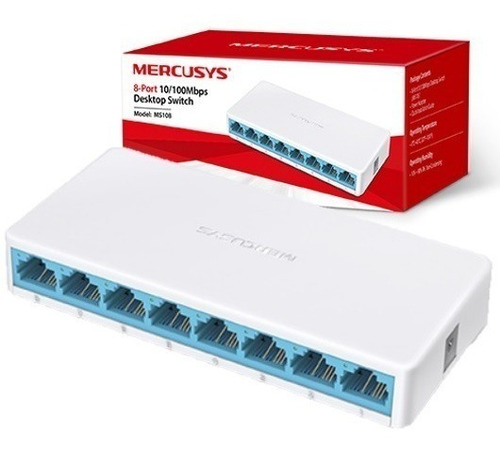 Imagen 1 de 2 de Switch Mercusys Fast Ethernet Ms108, 8 Puertos 10/100mbps