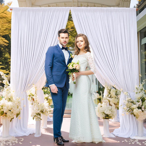 Cortina Blanca Para Fondo De 10x10 Para Fiestas Boda Tela