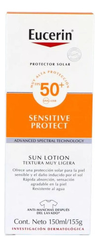 Eucerin sensitive protect protector solar corporal extra ligero Fps50 150ml