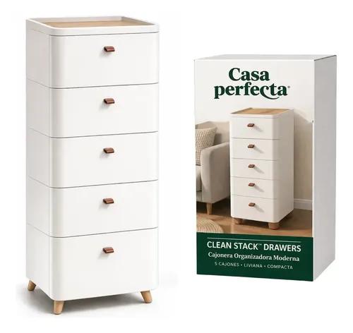 Cajonera 5 Pisos Organizado Comoda Moderno Casa Perfecta Blanco