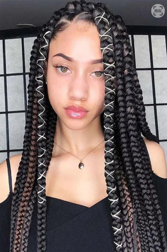 Imagen 7 de 10 de Ultra Braid Trenzas Doradas - Hilo Dorado Extension De Pelo