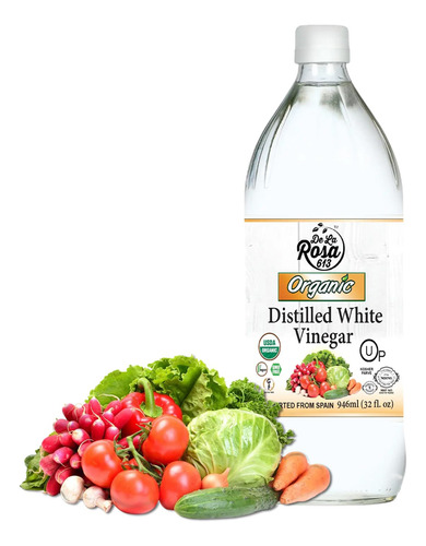 Vinagre Blanco Orgánico Crudo Sin Filtrar 946 Ml Vegano Kosh