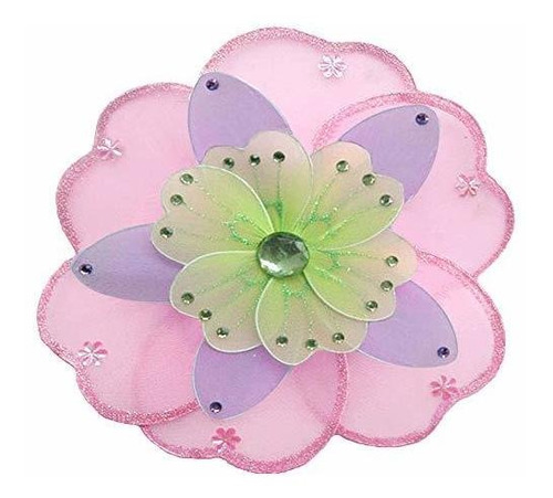 Colgante Flor Pequeño 6  Rosa Púrpura Verde Triple Capas De