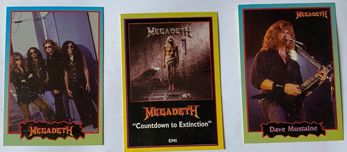 Megadeth 3 Figuritas Tarjetas Cromos Rock 1997 Fg1