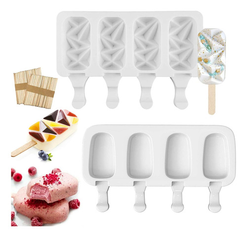 Molde De Helado Casero Molde Silicona P Helados 4 Cavidades