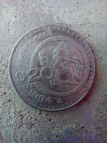 Moneda Antigua De Cultura Maya 20 Pesos 1981,1984