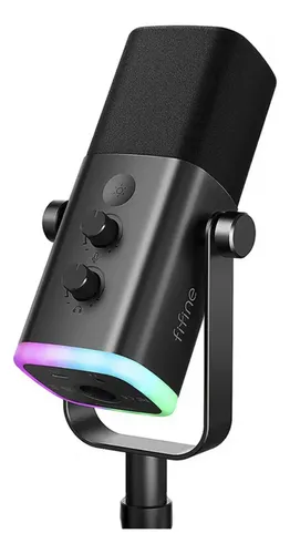 Microfone Gamer Dinâmico Fifine AM8T USB e XLR para Streaming