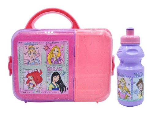 Lonchera De Princesas De Disney 2 Compartimientos Funkids Color Rosa