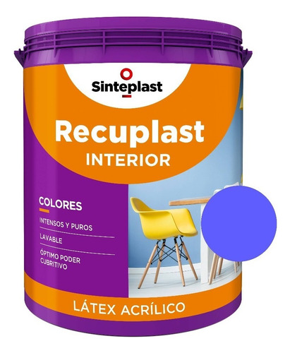 Recuplast Interior Pintura Latex Lavable Colores X 10 Lts Color Danubio