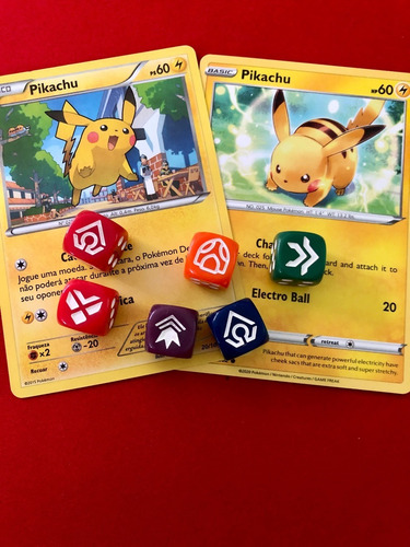 Conjunto Com 6 Marcadores De Danos (dados) Originais Pokémon
