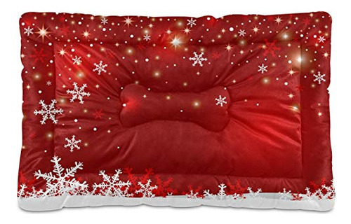 Christmas Snowflakes Pet Bed Soft Crate Mat,washable Do...