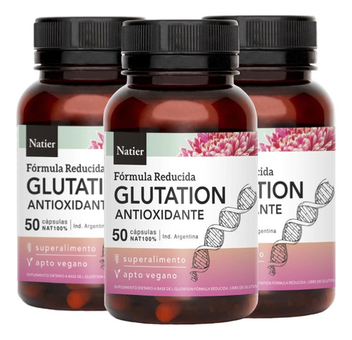 Glutatión X3 Natier Antioxidante Natural 50 Cap