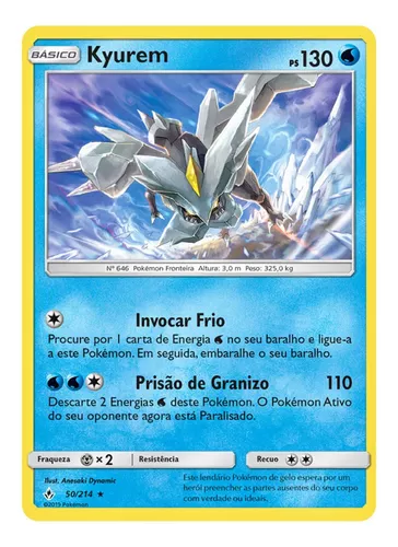 Kit Carta Pokémon Lendários Reshiram Zekrom E Kyurem