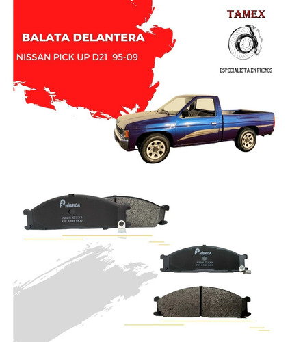 Balata Delantera Nissan Pick Up King Cab 2004