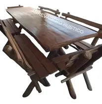 Comprar Mesa Rustica Quincho Eucalitpus + 4 Bancos (1,50mts X 0,90)