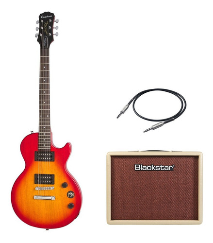 EpiPhone Paquete Guitarra Les Paul + Amp Blackstar Debut15e Color Sombreado Orientación de la mano Diestro