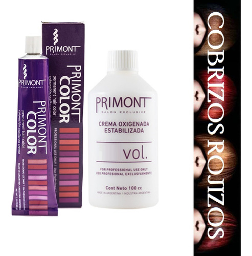 Tintura Primont Tonos Cobrizos Rojizos Con Oxidante