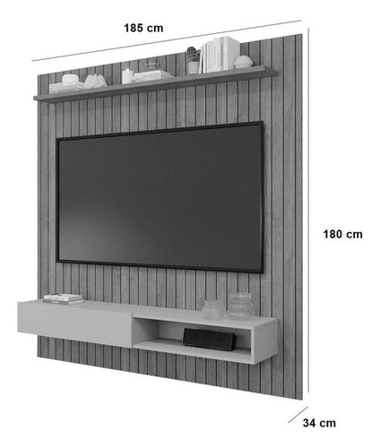 Home P/tv Até 72 Pol Caravelas C/bancada E Prateleira Ripado