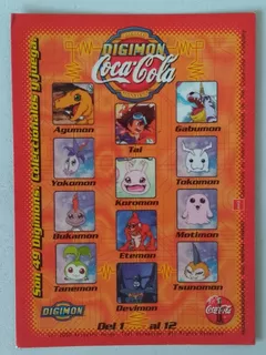 Digimon Coca Cola Serie 1. Lista Checklist #1. Año 2000